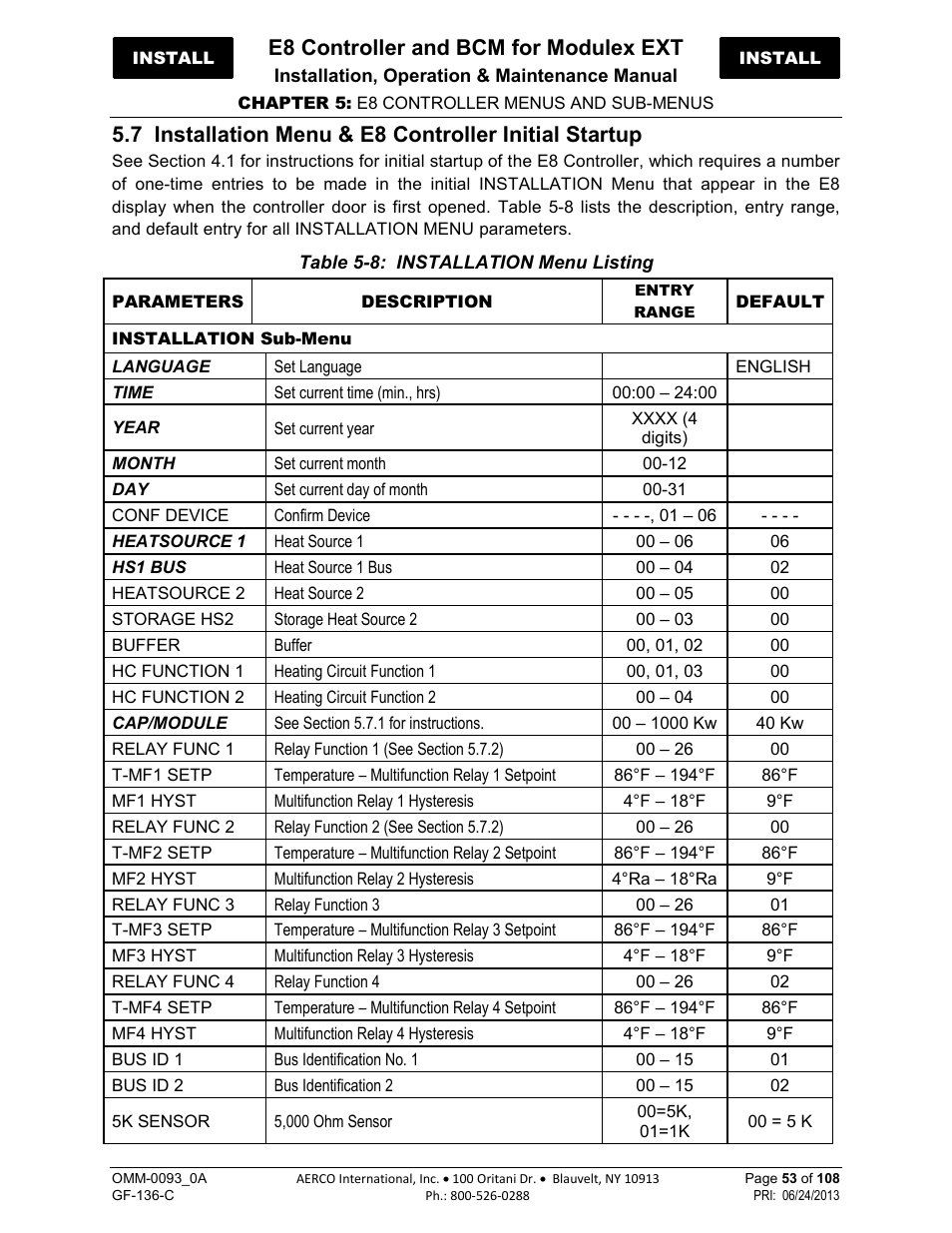 E8 controller and bcm for modulex ext | AERCO Modulex E8 Controller (and BCM) For Modulex EXT Boilers User Manual | Page 53 / 108