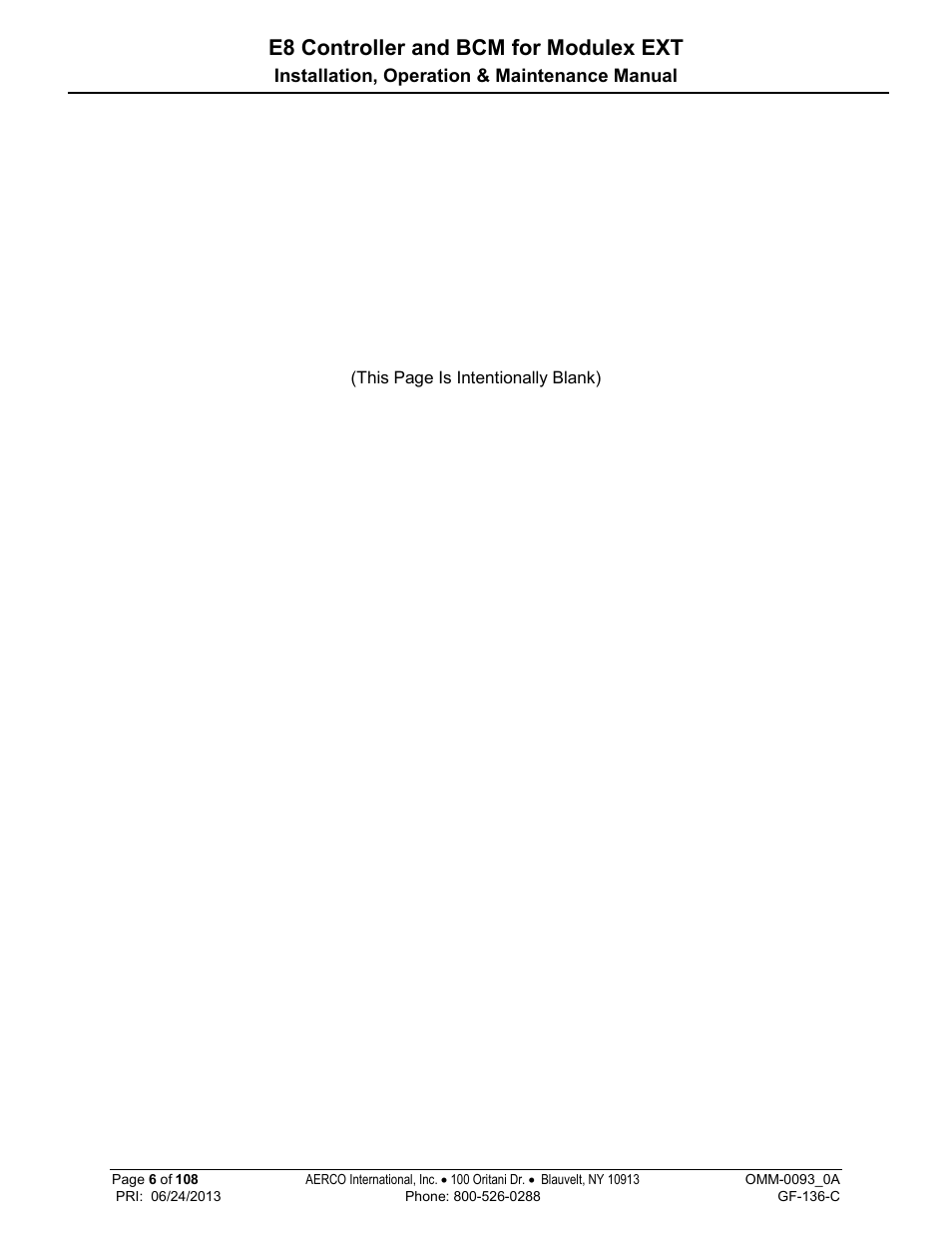 E8 controller and bcm for modulex ext | AERCO Modulex E8 Controller (and BCM) For Modulex EXT Boilers User Manual | Page 6 / 108