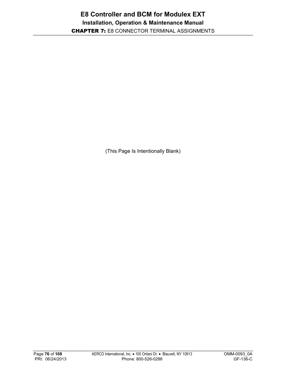 E8 controller and bcm for modulex ext | AERCO Modulex E8 Controller (and BCM) For Modulex EXT Boilers User Manual | Page 76 / 108