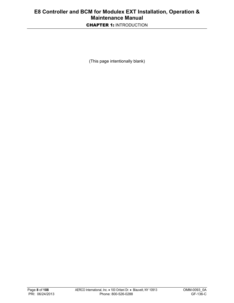 AERCO Modulex E8 Controller (and BCM) For Modulex EXT Boilers User Manual | Page 8 / 108