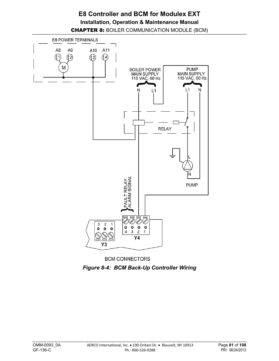 E8 controller and bcm for modulex ext | AERCO Modulex E8 Controller (and BCM) For Modulex EXT Boilers User Manual | Page 81 / 108