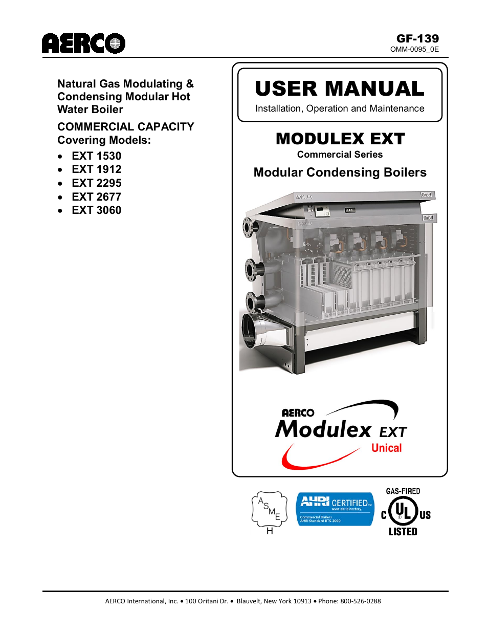 AERCO Modulex EXT 1530 - 3060 User Manual | 138 pages