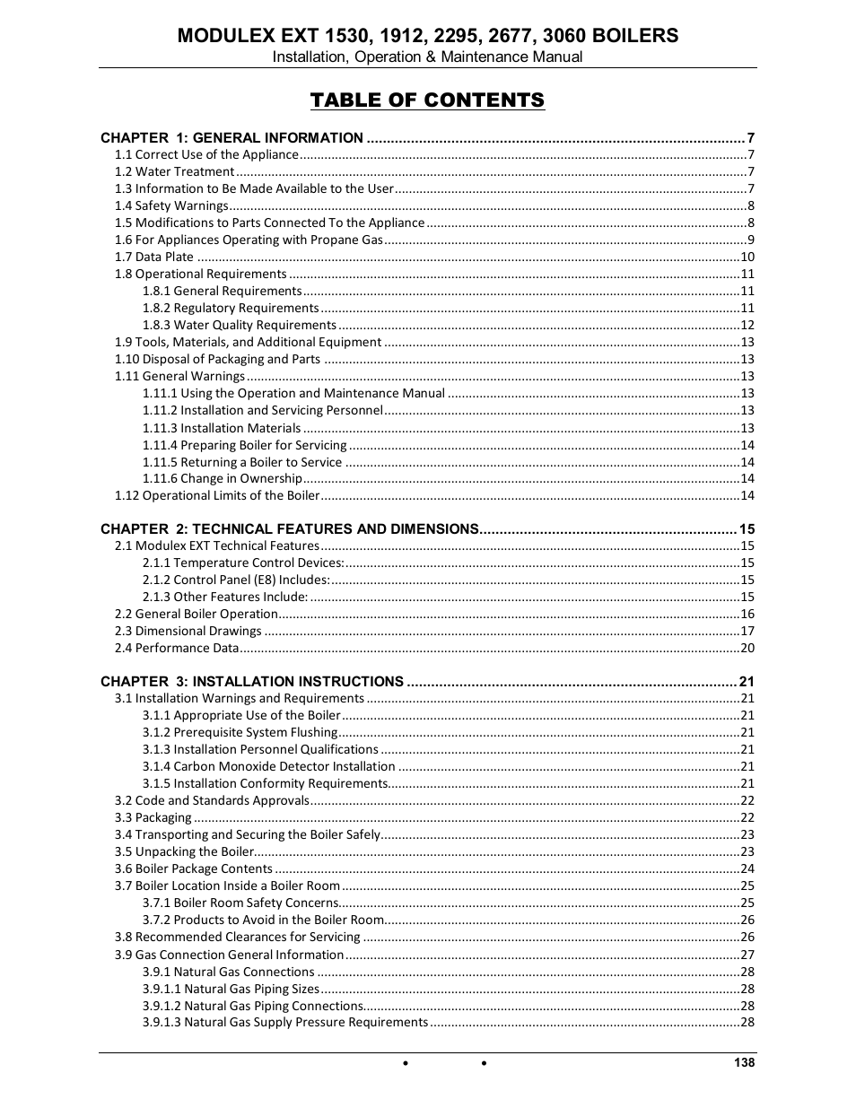 AERCO Modulex EXT 1530 - 3060 User Manual | Page 3 / 138