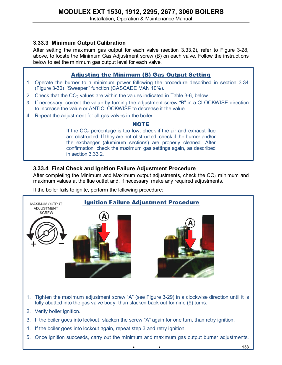 3 minimum output calibration, Modulex ext | AERCO Modulex EXT 1530 - 3060 User Manual | Page 63 / 138