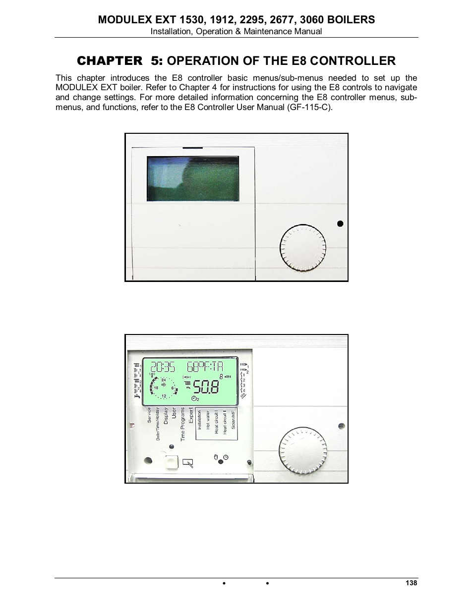 Chapter 5: operation of the e8 controller, Modulex ext | AERCO Modulex EXT 1530 - 3060 User Manual | Page 81 / 138