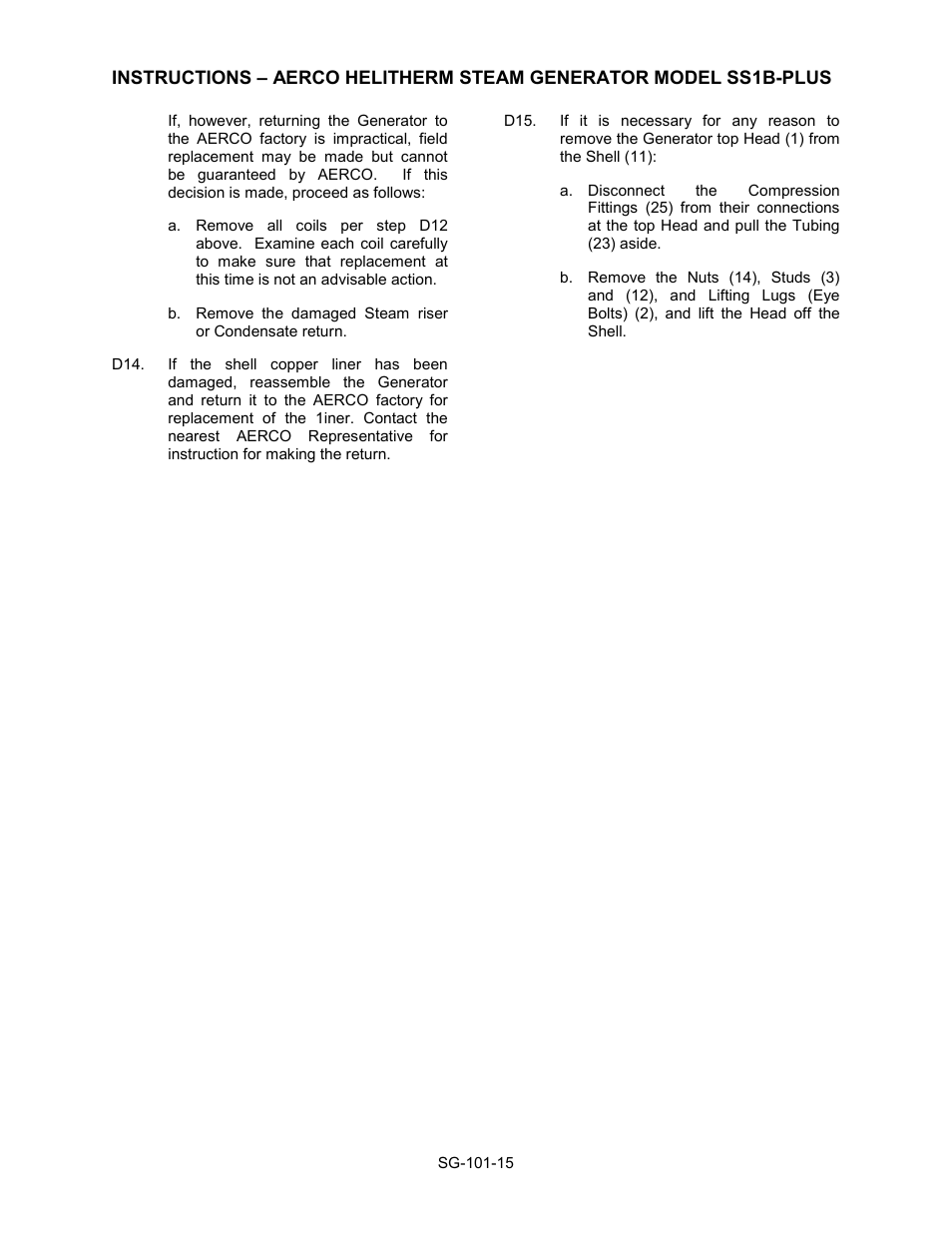 AERCO Steam Generator User Manual | Page 17 / 25