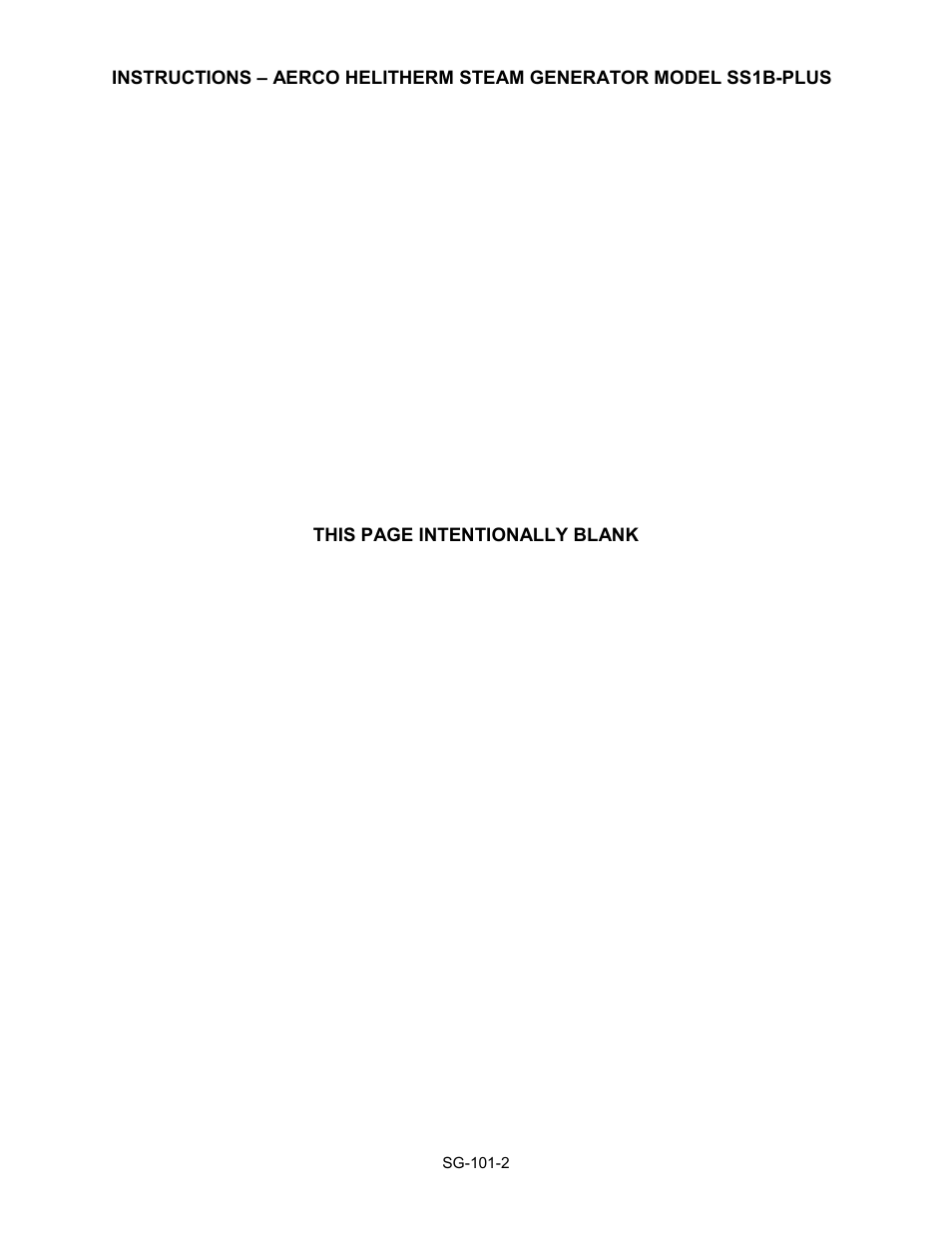 This page intentionally blank | AERCO Steam Generator User Manual | Page 4 / 25