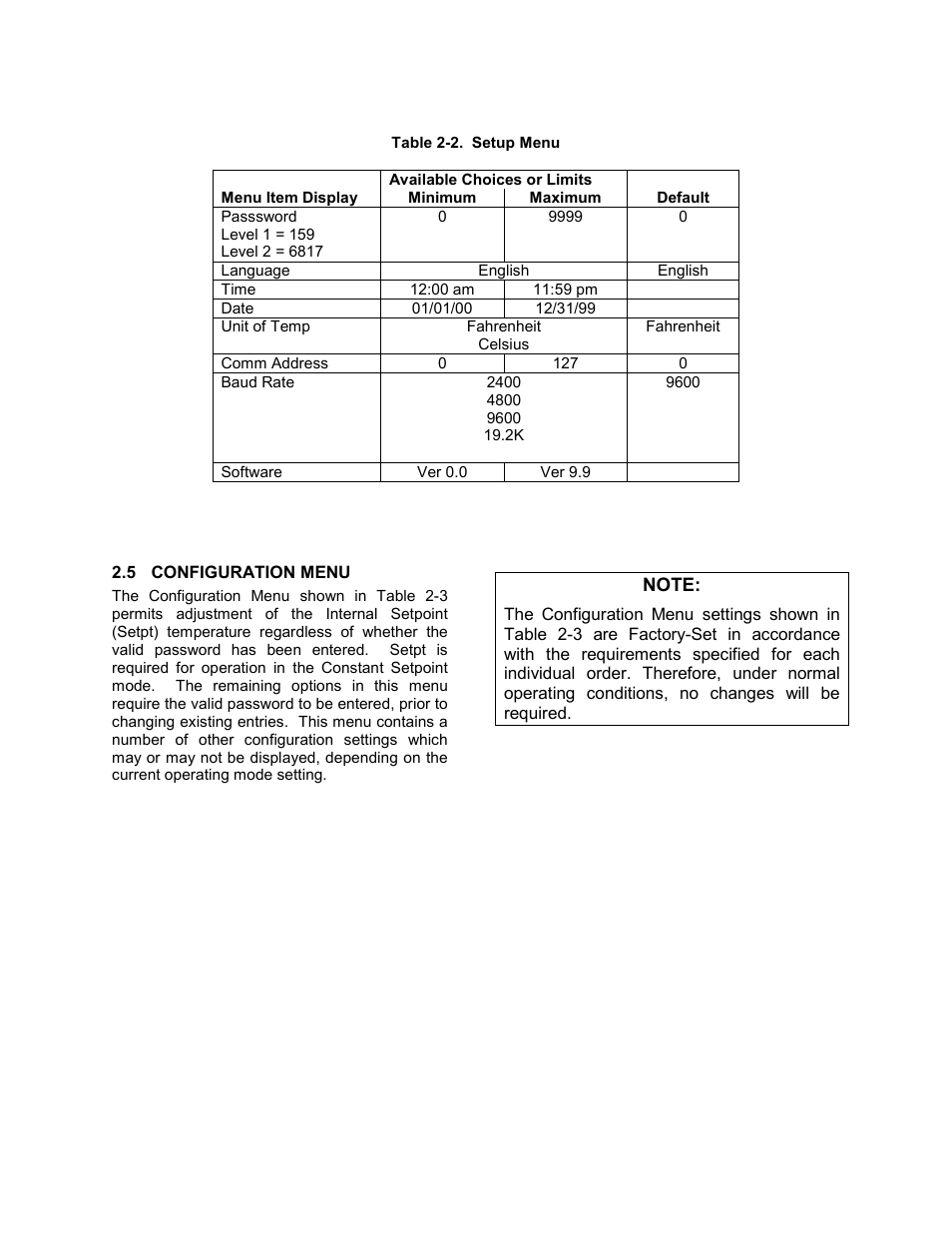 5 configuration menu, C-more control panel operation | AERCO C-More Controls User Manual | Page 12 / 98