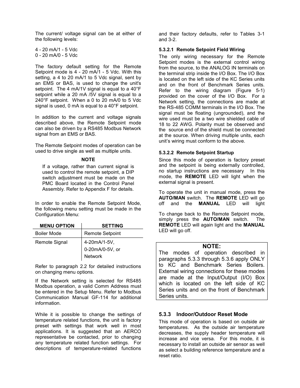 3 indoor/outdoor reset mode, C-more control panel operation | AERCO C-More Controls User Manual | Page 31 / 98