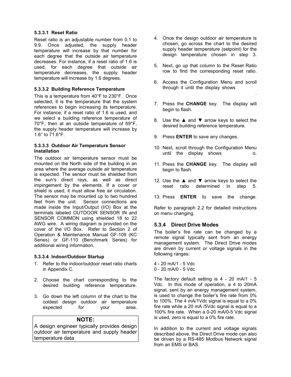 4 direct drive modes, C-more control panel operation | AERCO C-More Controls User Manual | Page 32 / 98