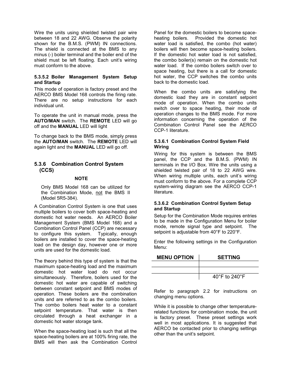 6 combination control system (ccs), Note, C-more control panel operation | AERCO C-More Controls User Manual | Page 34 / 98