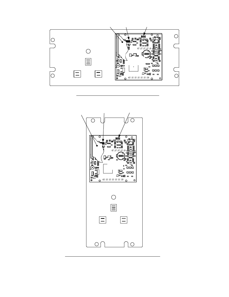 Appendix f, Control panel rear view – kc1000, Control panel rear view – benchmark | Figure f-3. c-more control panel rear views, Pmc board pmc board, Ribbon cable rs485 dip sw, Curr/volt dip sw. curr/volt dip sw | AERCO C-More Controls User Manual | Page 97 / 98