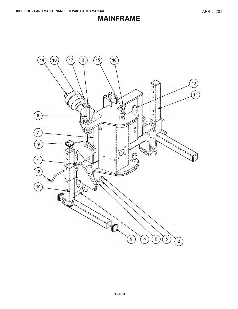 Mainframe | Bush Hog RMB 1865 User Manual | Page 16 / 67