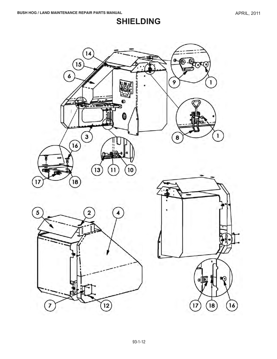 Shielding | Bush Hog RMB 1865 User Manual | Page 18 / 67