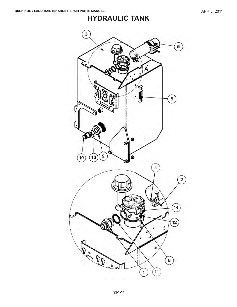 Hydraulic tank | Bush Hog RMB 1865 User Manual | Page 20 / 67