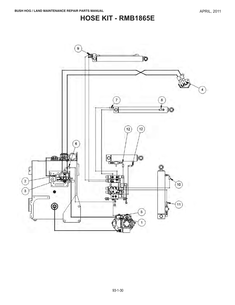 Hose kit - rmb1865e | Bush Hog RMB 1865 User Manual | Page 36 / 67