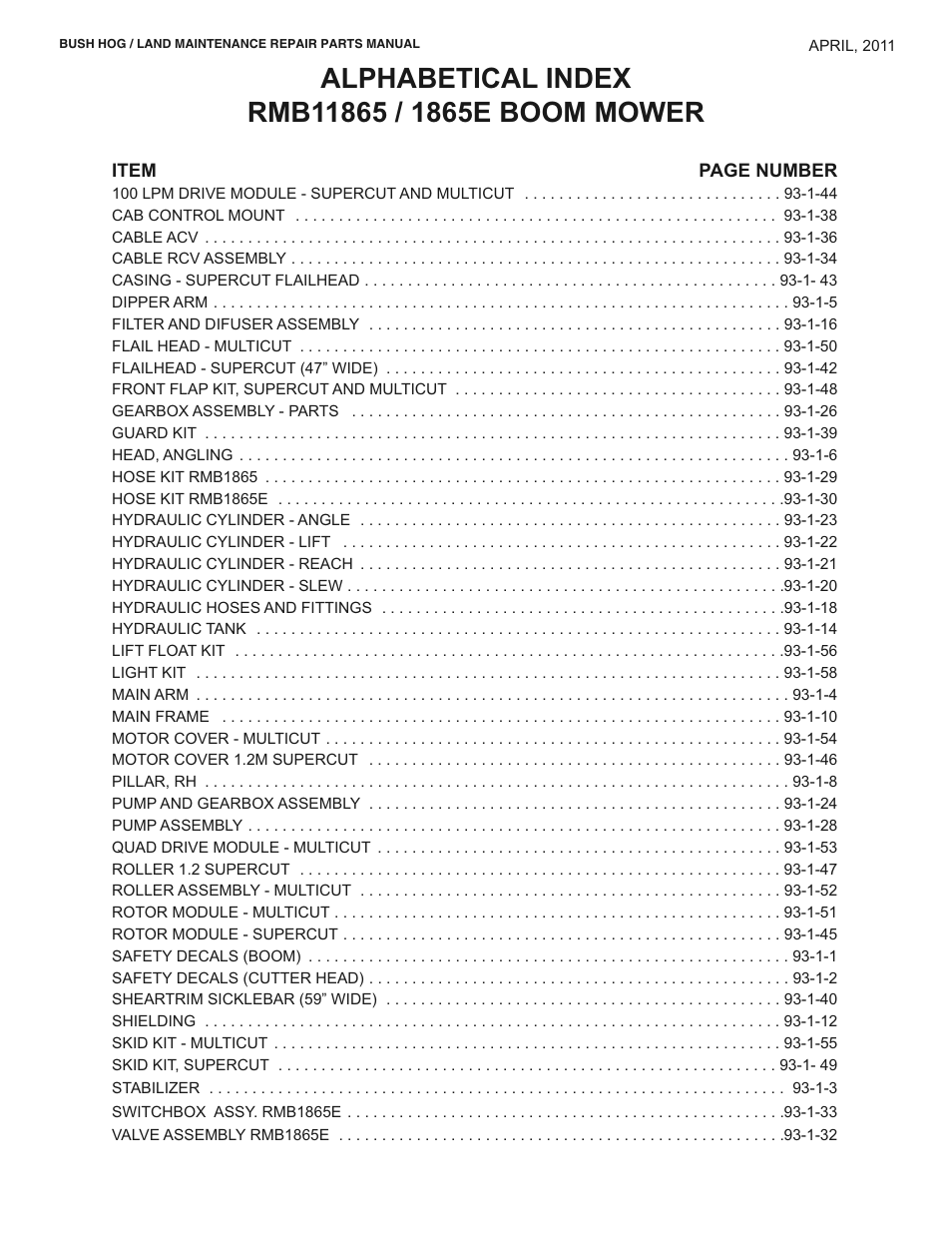 Bush Hog RMB 1865 User Manual | Page 5 / 67
