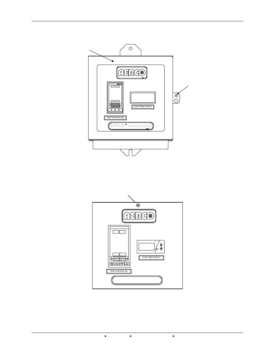 Figure 2-3. ecs control panel front view, Figure 2-4. recessed panel behind control box door, B-plus | AERCO Electronic Controls System (ECS) User Manual | Page 18 / 82