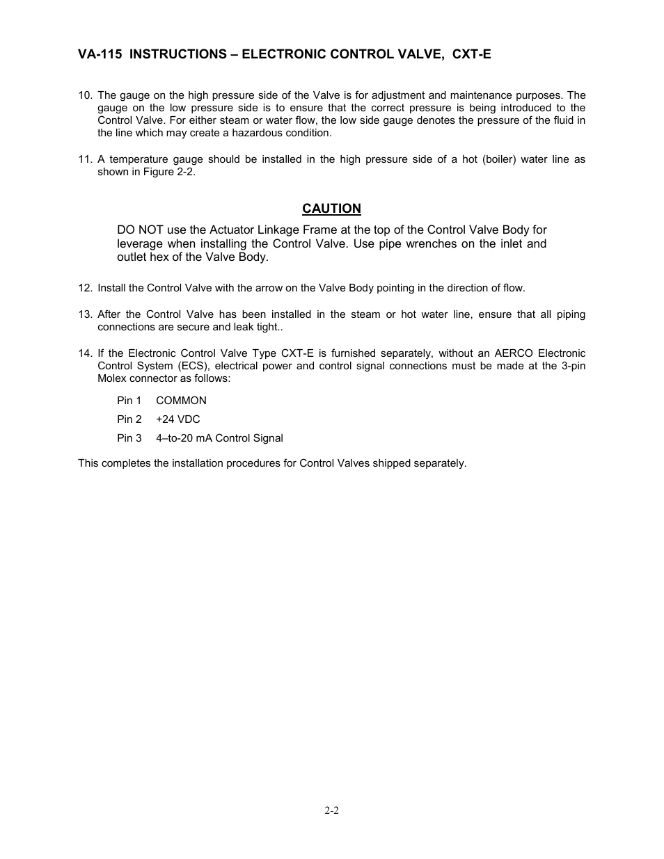 AERCO Electronic Control Valve User Manual | Page 10 / 42