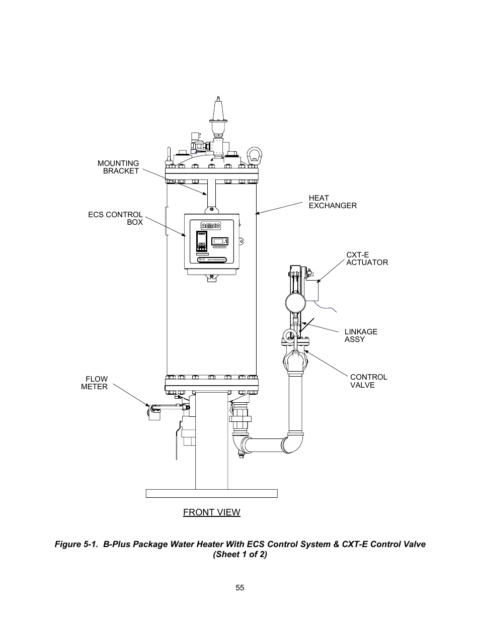 Front view | AERCO ECS Retrofit User Manual | Page 55 / 82