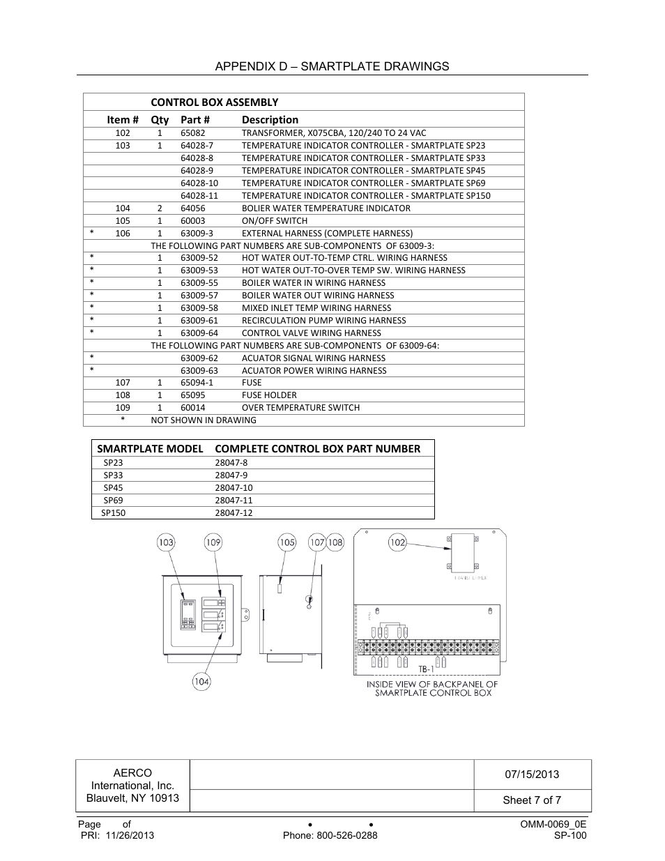 Smartplate – double wall part list | AERCO SmartPlate User Manual | Page 134 / 138