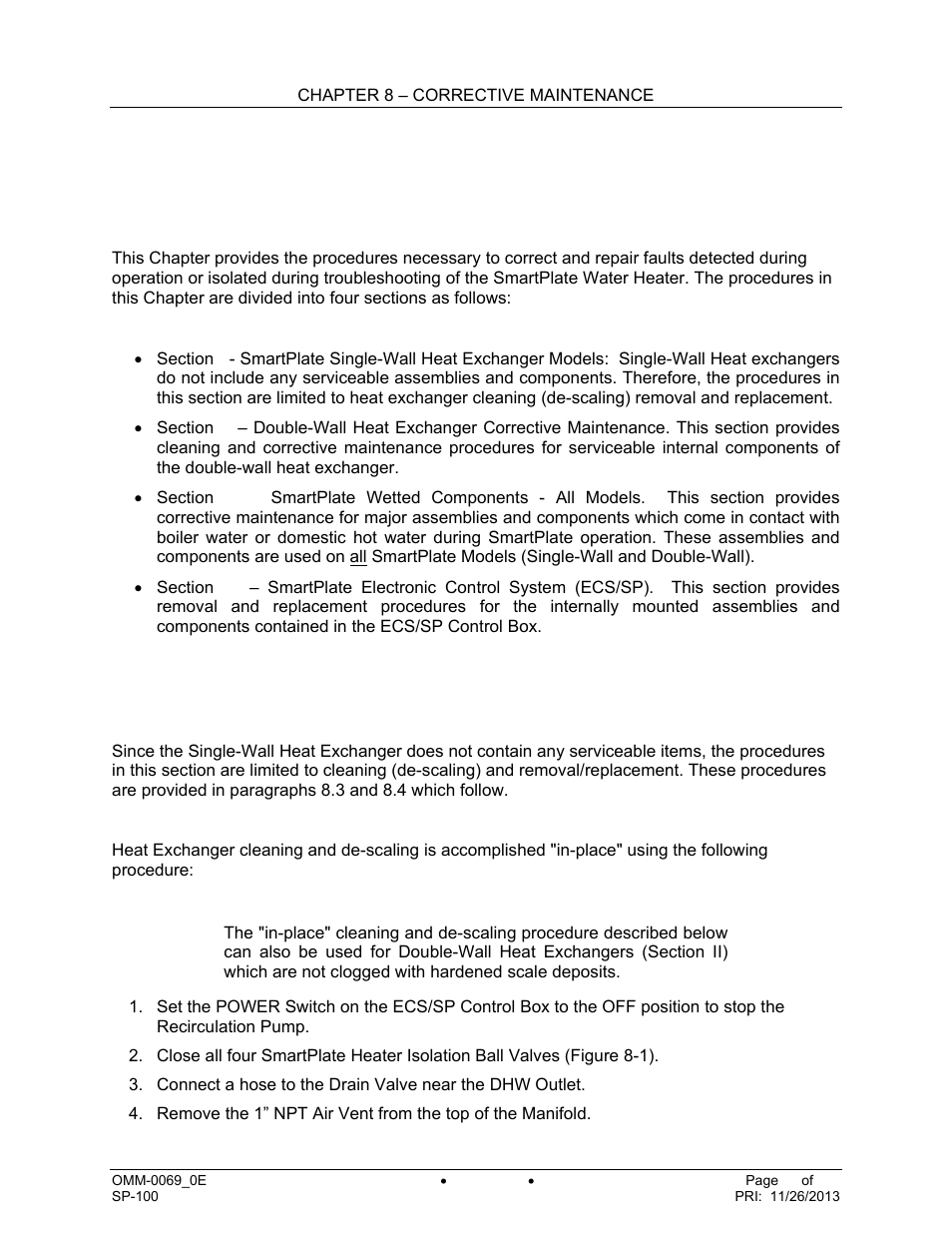 Chapter 8. corrective maintenance | AERCO SmartPlate User Manual | Page 57 / 138