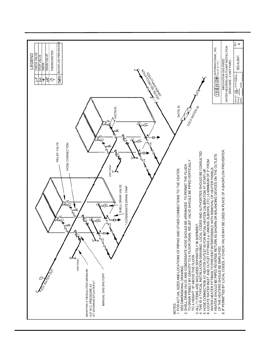 Innovation series water heaters gf-128, Piping drawings | AERCO Innovation (G-10-1350 to G-11-0563) User Manual | Page 121 / 200