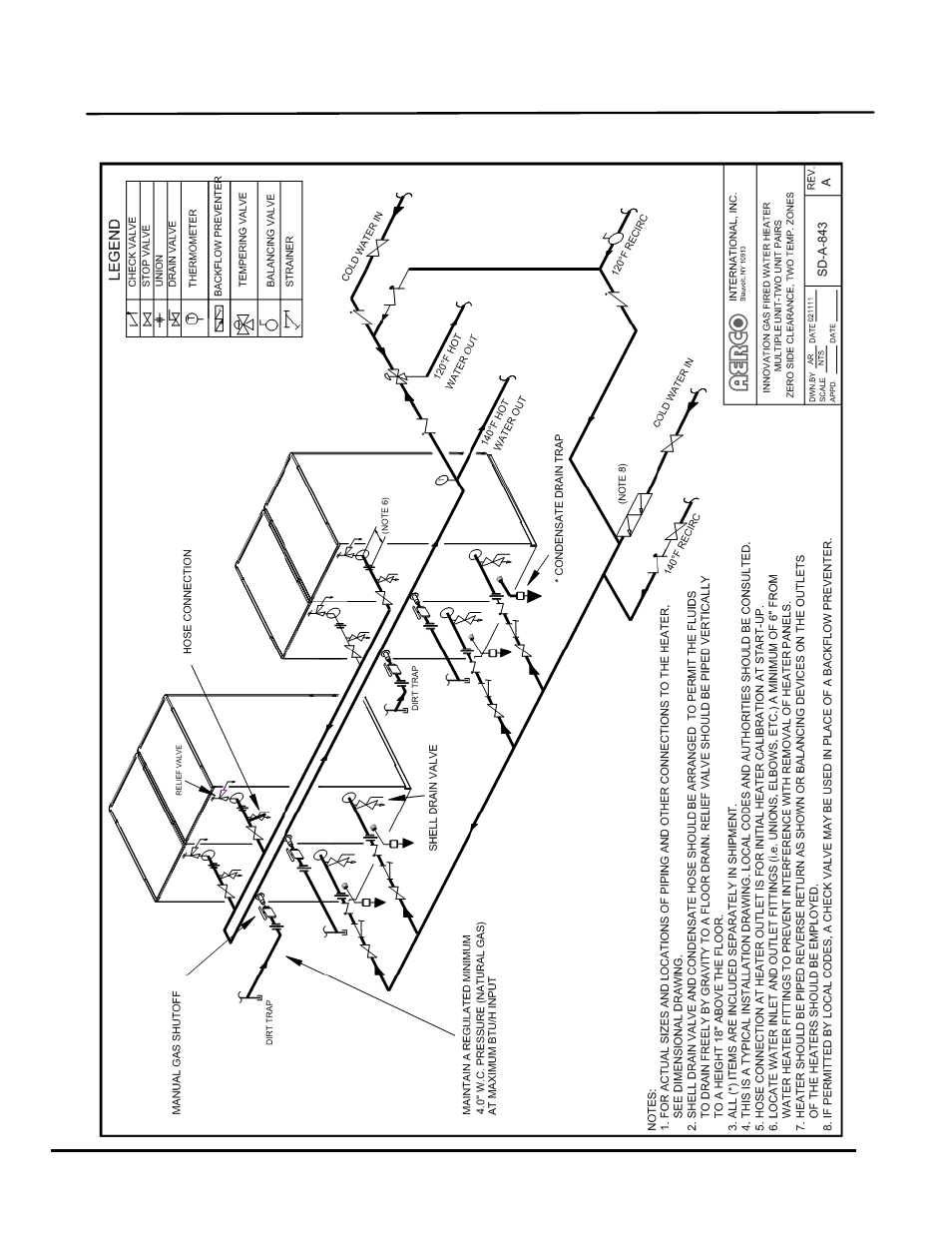 Innovation series water heaters gf-128, Piping drawings | AERCO Innovation (G-10-1350 to G-11-0563) User Manual | Page 123 / 200