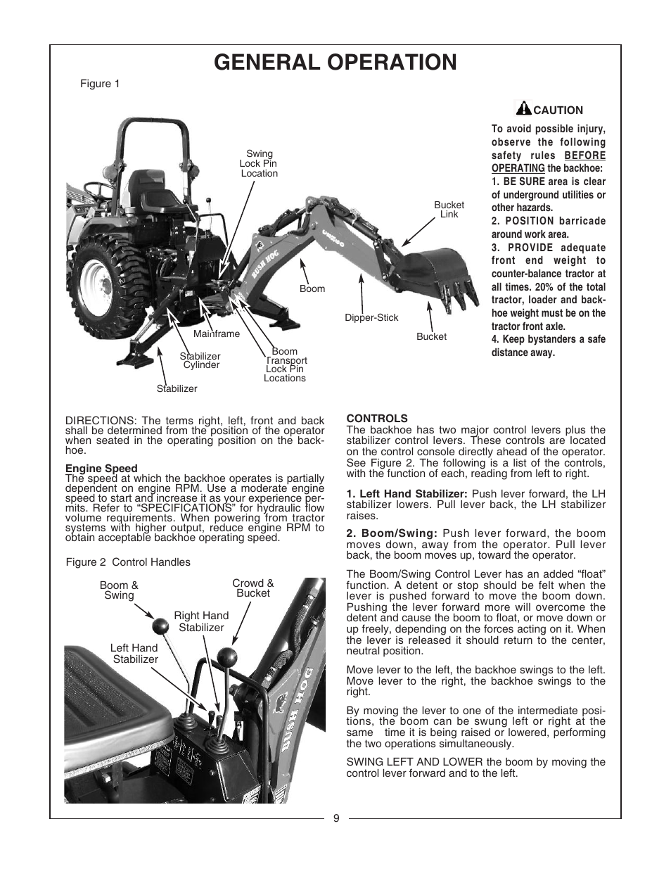 General operation | Bush Hog CBH80 User Manual | Page 11 / 56