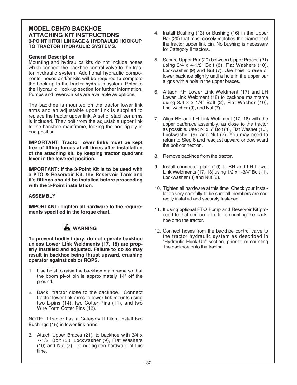 Bush Hog CBH80 User Manual | Page 34 / 56