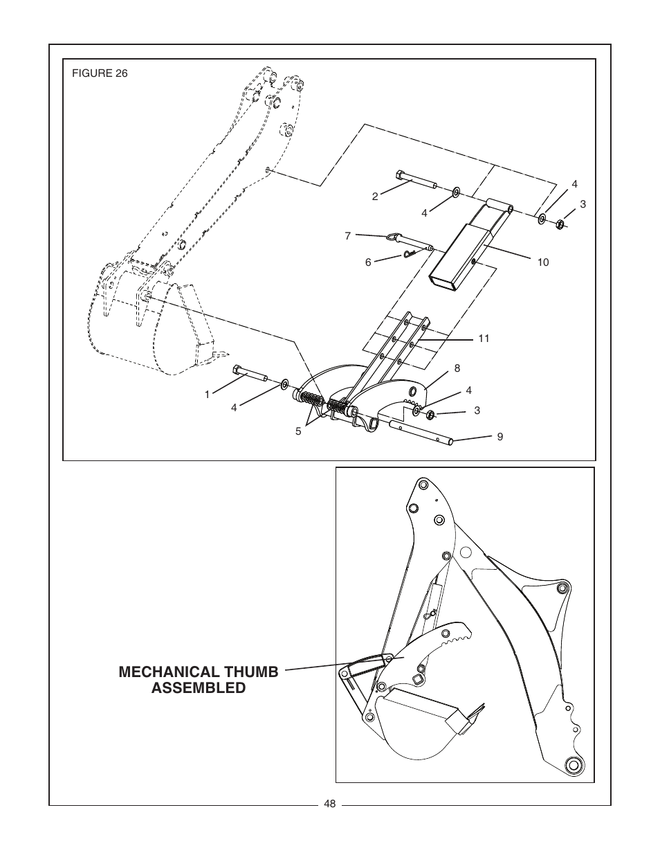 Mechanical thumb assembled | Bush Hog CBH80 User Manual | Page 50 / 56