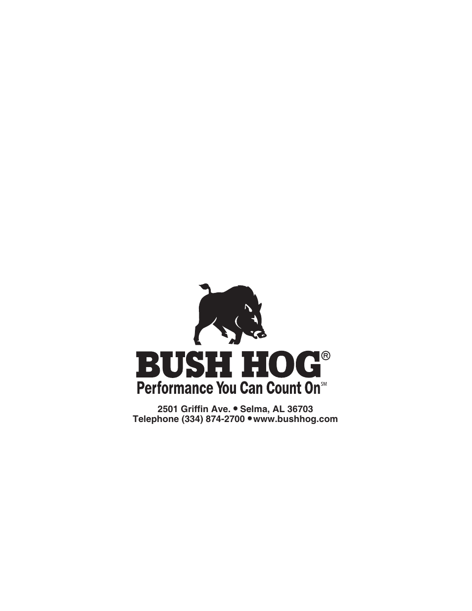 2501 griffin ave | Bush Hog CBH80 User Manual | Page 56 / 56