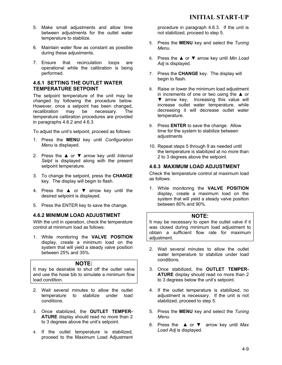 1 setting the outlet water temperature setpoint, 2 minimum load adjustment, 3 maximum load adjustment | Initial start-up | AERCO KC1000 Heater Mar 2011 User Manual | Page 37 / 117