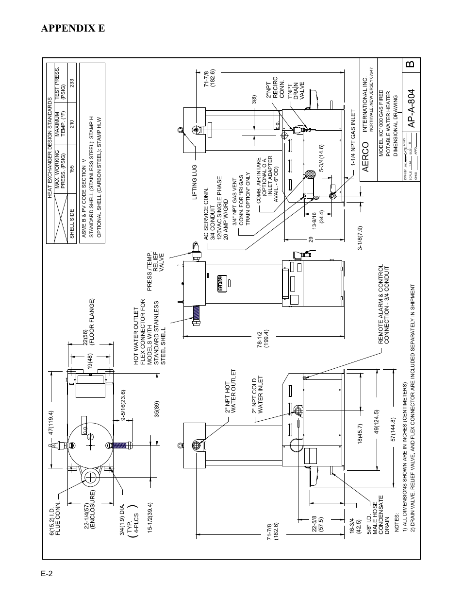 Appendix e, Ap -a -8 04, Ae r c o | AERCO KC1000 Heater Mar 2011 User Manual | Page 92 / 117
