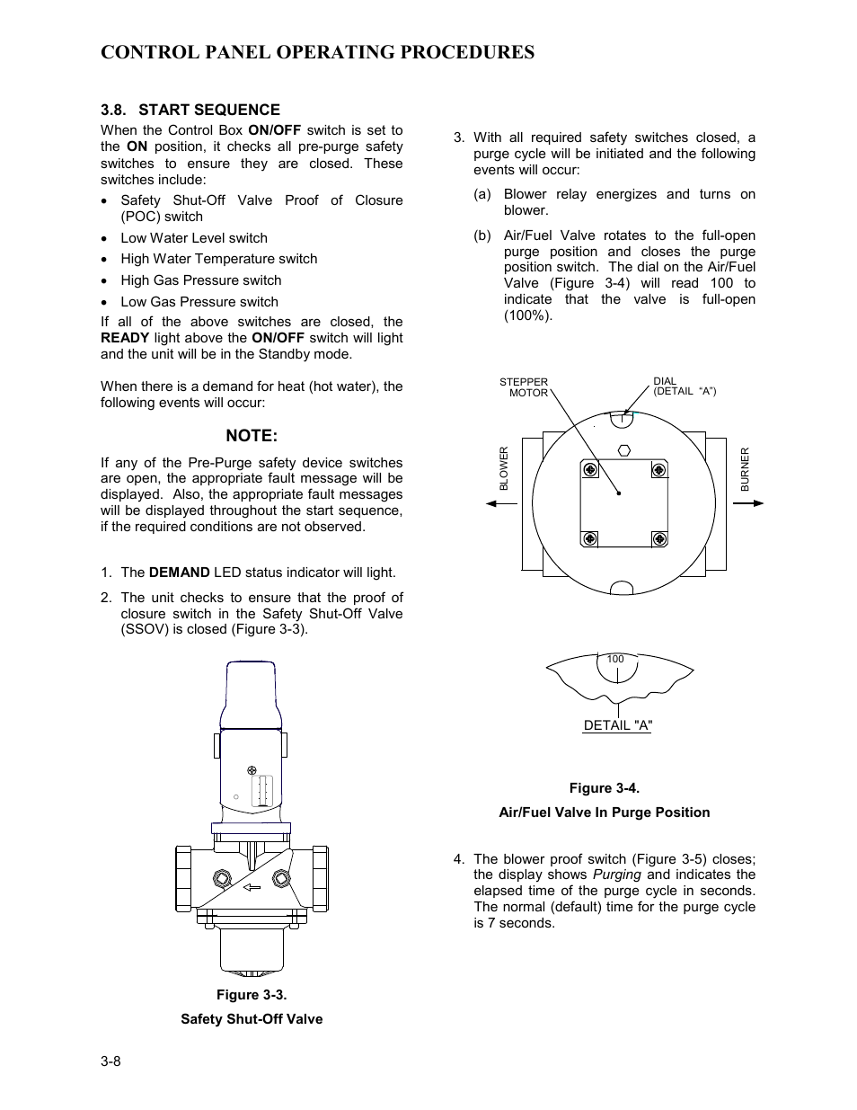 Start sequence, Control panel operating procedures | AERCO KC Series Equipped with C-More version 3.04 User Manual | Page 28 / 110