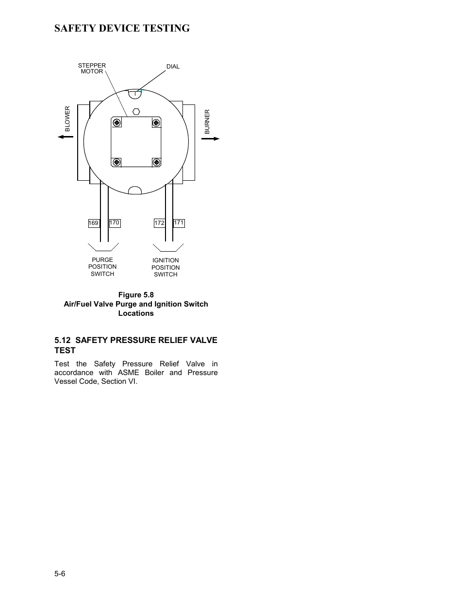Figure 5.8, Air/fuel valve purge and ignition switch locations, 12 safety pressure relief valve test | Safety device testing | AERCO KC Series Equipped with C-More version 3.04 User Manual | Page 47 / 110