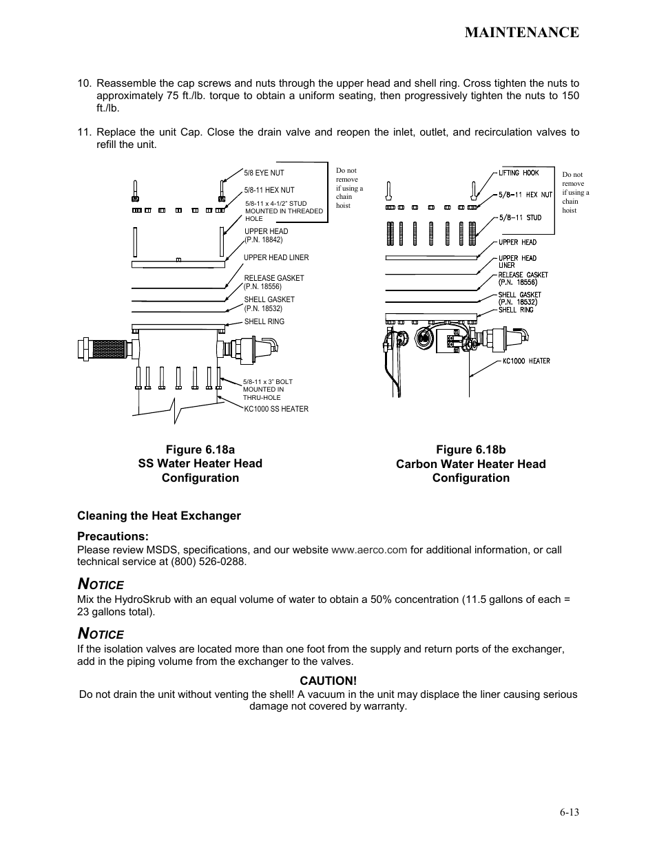 Maintenance | AERCO KC Series Equipped with C-More version 3.04 User Manual | Page 60 / 110