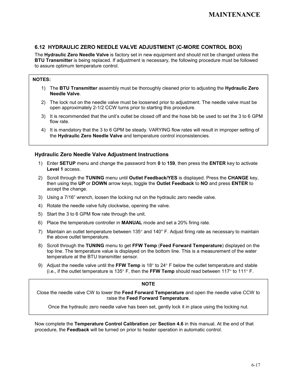 Maintenance | AERCO KC Series Equipped with C-More version 3.04 User Manual | Page 64 / 110