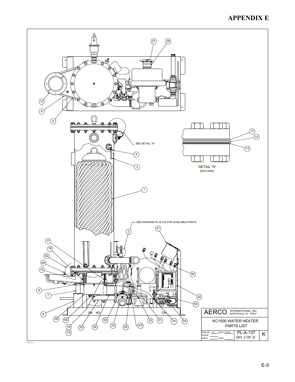 Appendix e, Aerco, Pl-a-137 | AERCO KC Series Equipped with C-More version 3.04 User Manual | Page 95 / 110