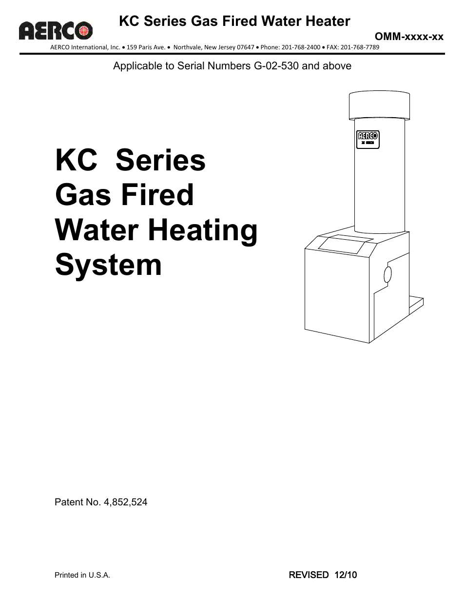 AERCO KC1000 Heater 2002 User Manual | 106 pages