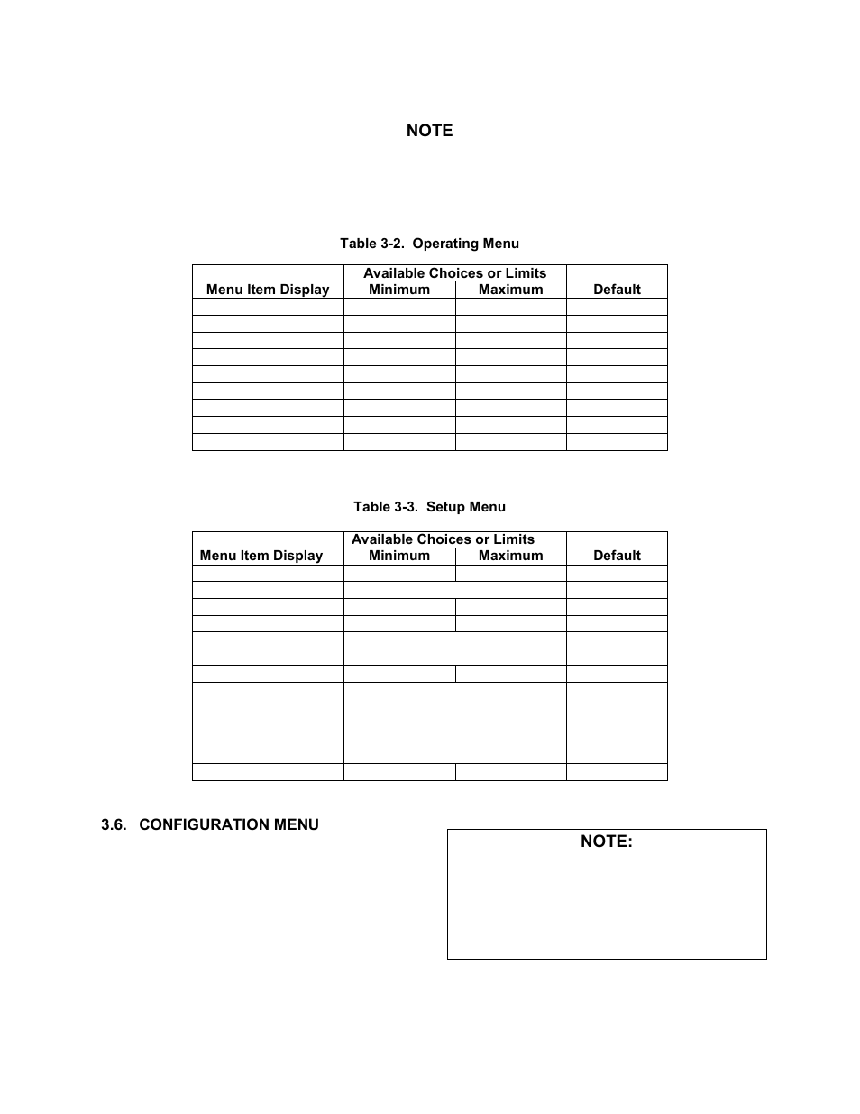 Configuration menu, Control panel operating procedures | AERCO KC1000 Heater 2002 User Manual | Page 23 / 106