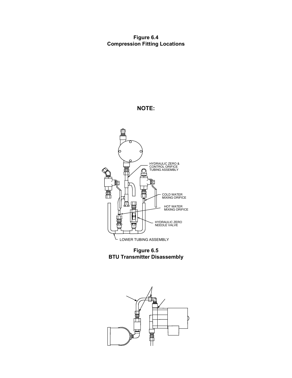 Figure 6.4, Compression fitting locations, Figure 6.5 | Btu transmitter disassembly, Maintenance, Figure 6.4 compression fitting locations, Figure 6.5 btu transmitter disassembly | AERCO KC1000 Heater 2002 User Manual | Page 47 / 106