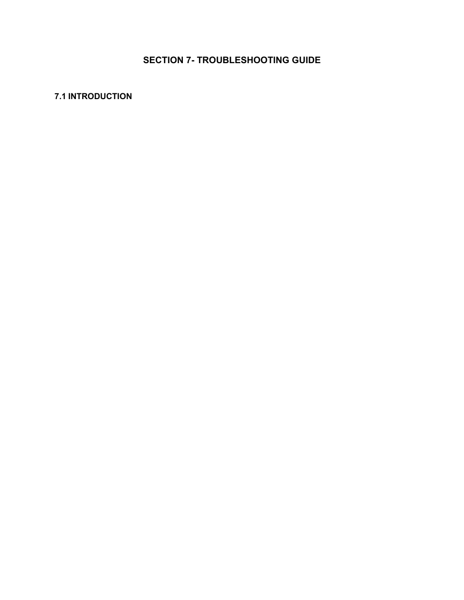 Kc-h-ch7_09-29-10, Section 7- troubleshooting guide, 1 introduction | Troubleshooting | AERCO KC1000 Heater 2002 User Manual | Page 63 / 106
