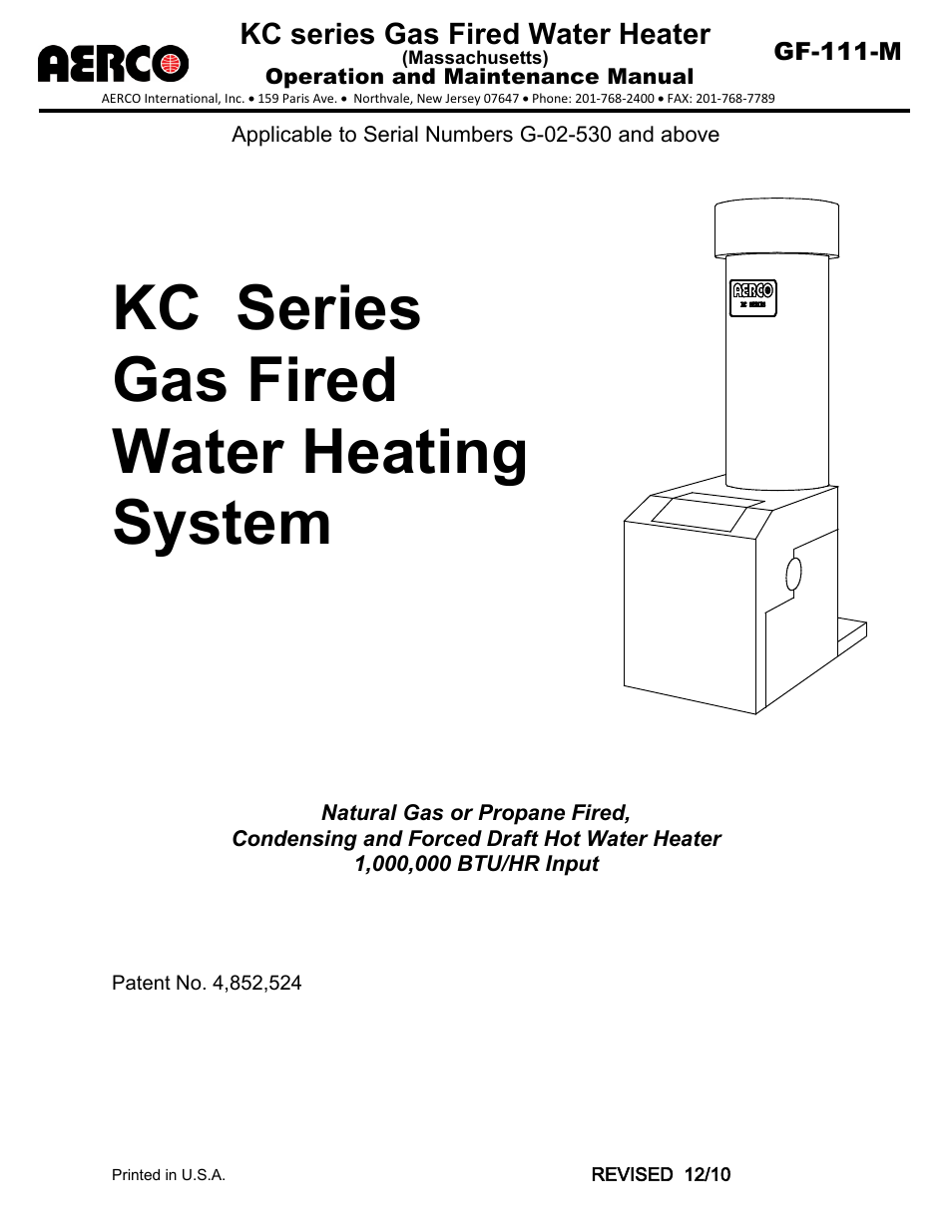 AERCO KC Series Equipped with C-More Controller for Massachusetts Only User Manual | 98 pages