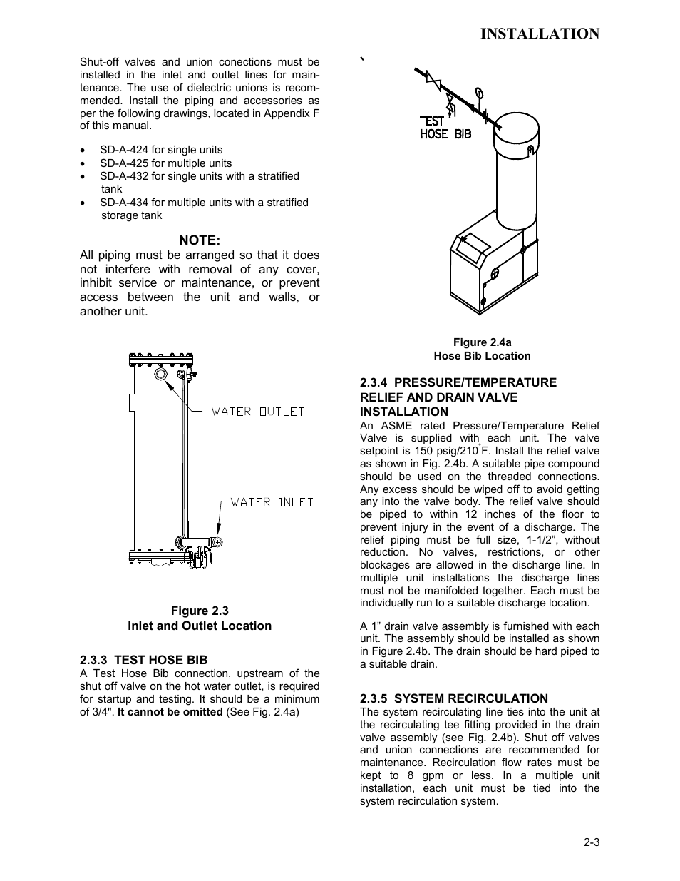 Figure 2.3, Inlet and outlet location, Installation | AERCO KC Series Equipped with C-More Controller for Massachusetts Only User Manual | Page 13 / 98