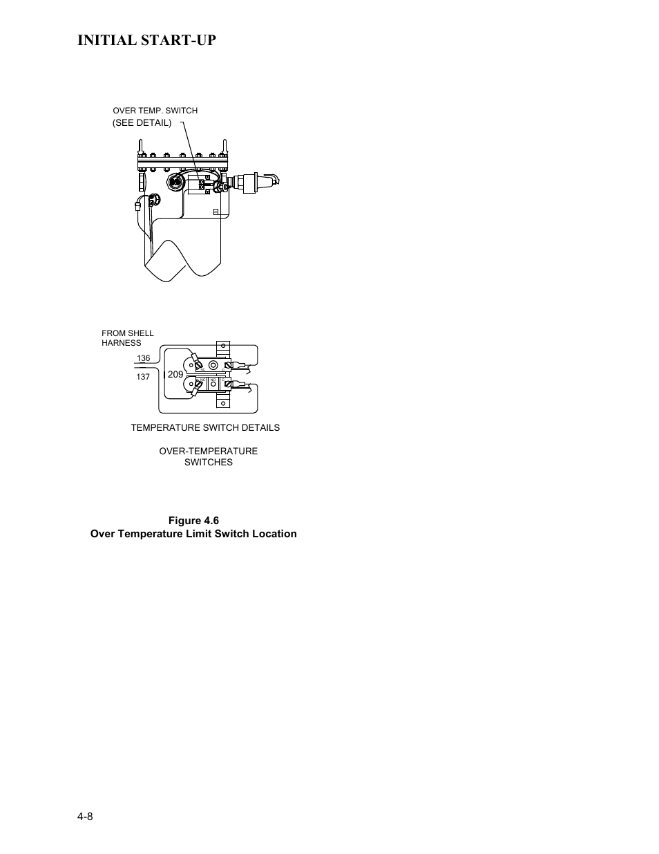 Figure 4.6, Over temperature limit switch location, Initial start-up | AERCO KC Series Equipped with C-More Controller for Massachusetts Only User Manual | Page 38 / 98