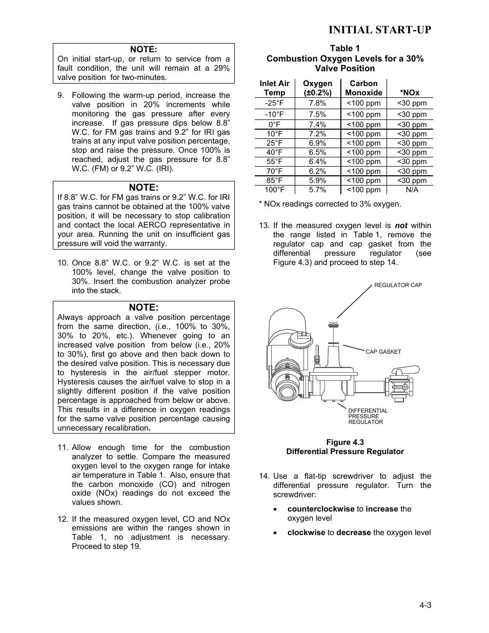 Figure 4.3, Differential pressure regulator, Initial start-up | AERCO KC1000 Low NOx Water Heater July 2011 User Manual | Page 31 / 118