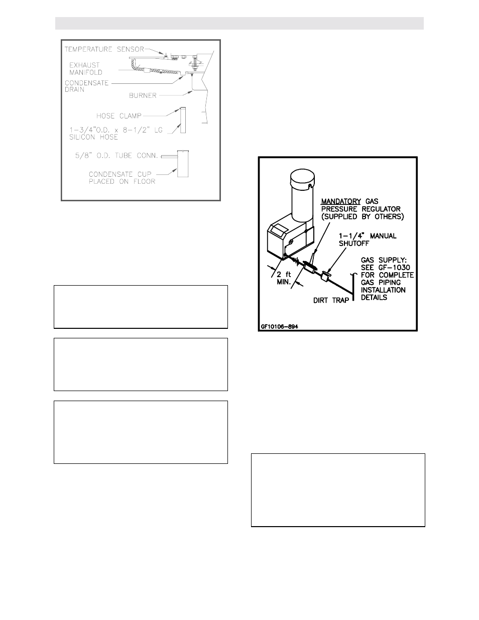 Figure 2.5, Condensate drain assembly location, Figure 2.6 | Installation procedures | AERCO KC1000 Heater w/Mod-Box Controller User Manual | Page 10 / 84