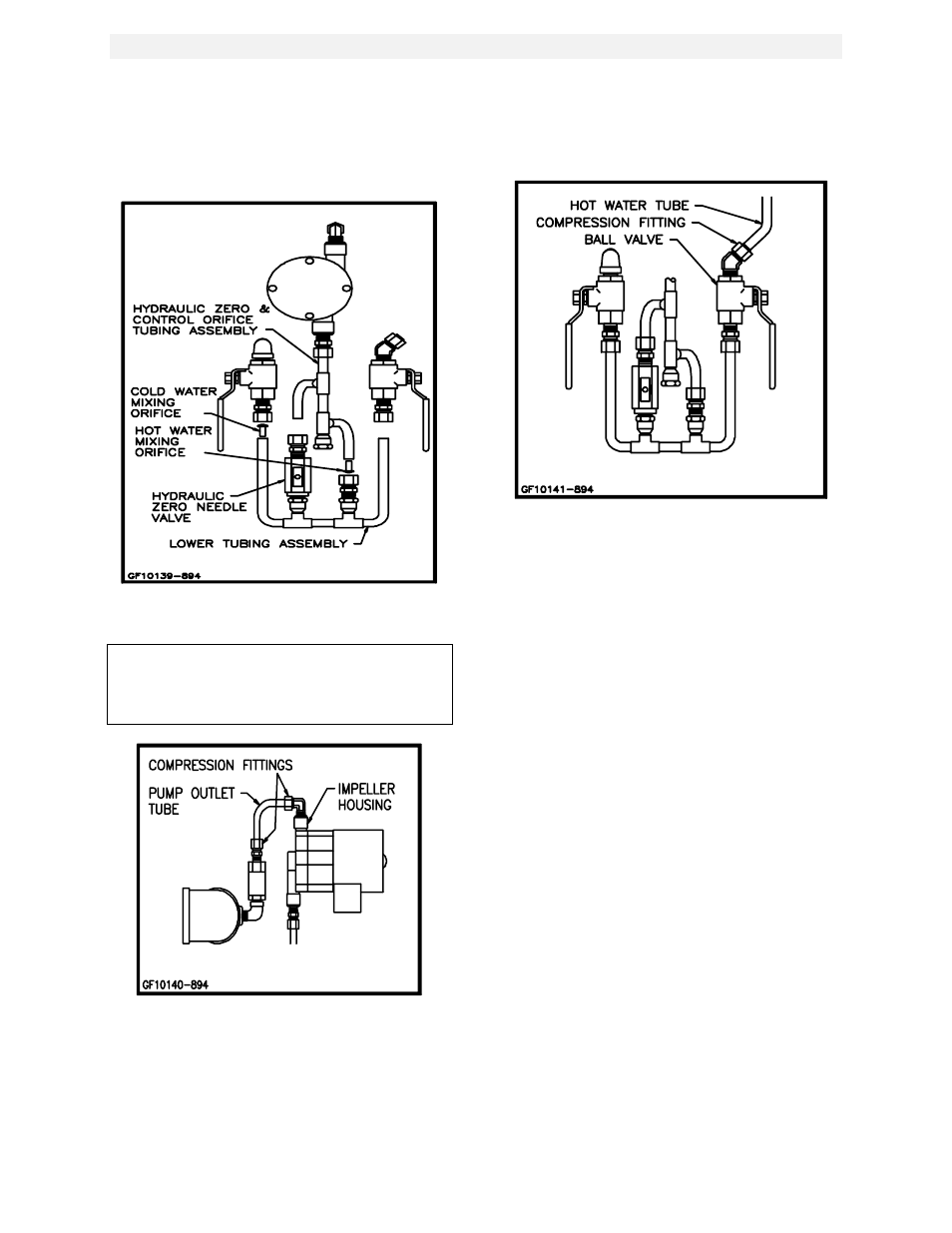 Figure 6.6, Btu transmitter disassembly, Figure 6.7 | Btu transmitter pump compression fitting locations, Figure 6.8, Btu transmitter hot water tube disassembly, Maintenance | AERCO KC1000 Heater w/Mod-Box Controller User Manual | Page 37 / 84