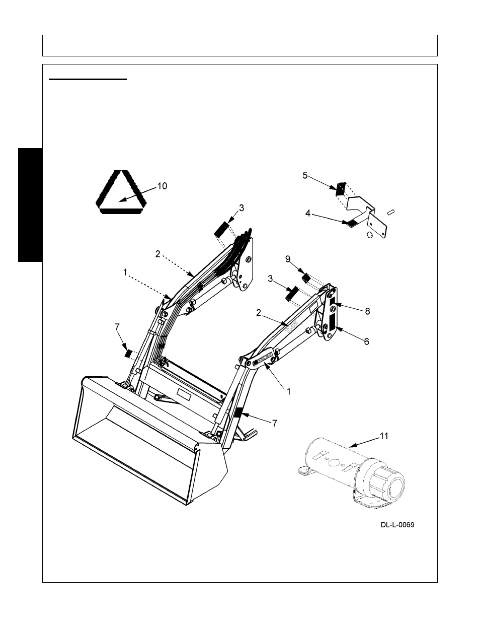 Decal location, Safety | Bush Hog 1145 User Manual | Page 20 / 100